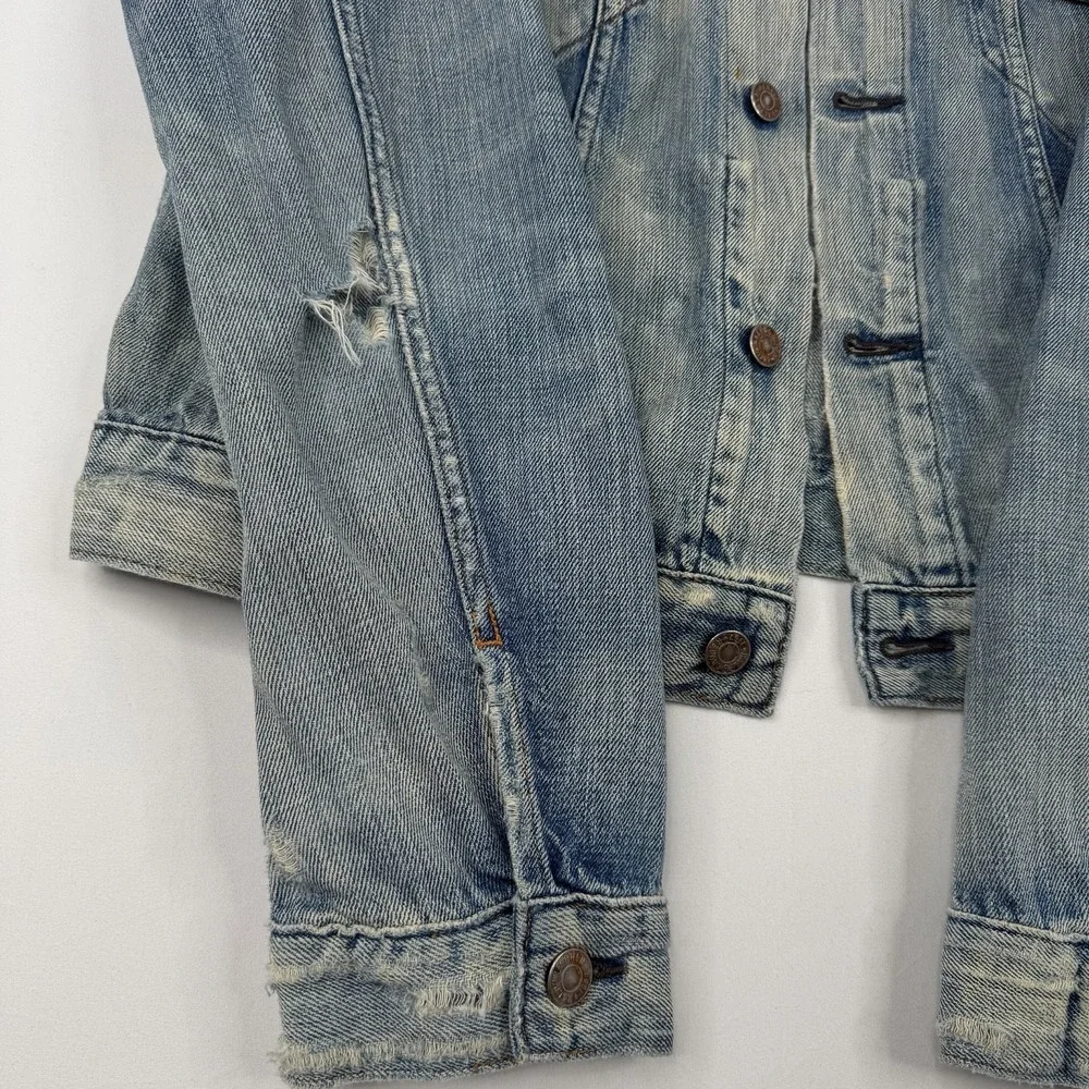 VTG 90s Polo Ralph Lauren Jean Jacket Adult (Large) Blue Denim USA Fabric - Picture 2 of 13